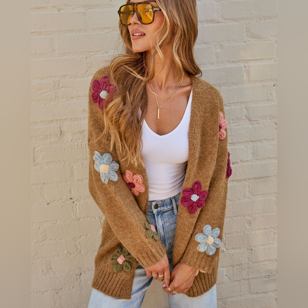 Vici Bloomridge Embroidered Floral Cardigan